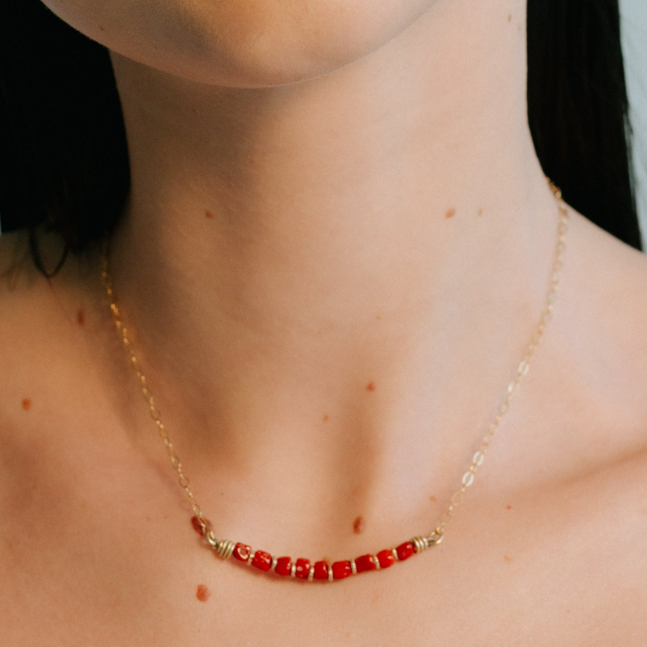Koralli Necklace #2 - Red Coral Necklaces TARBAY