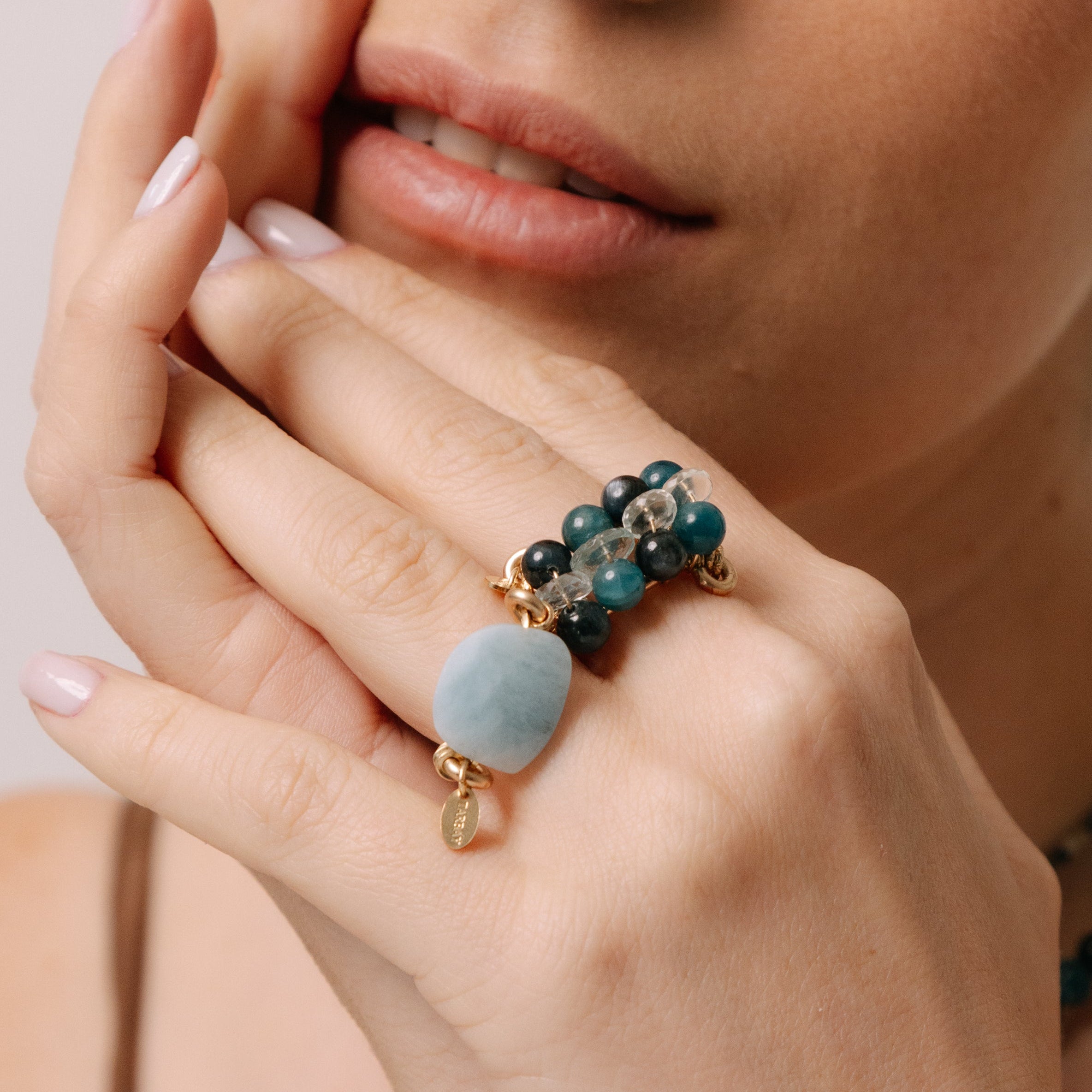 Diana Ring #1 (27mm) - Kyanite, Aquamarine & 14K Gold-Filled