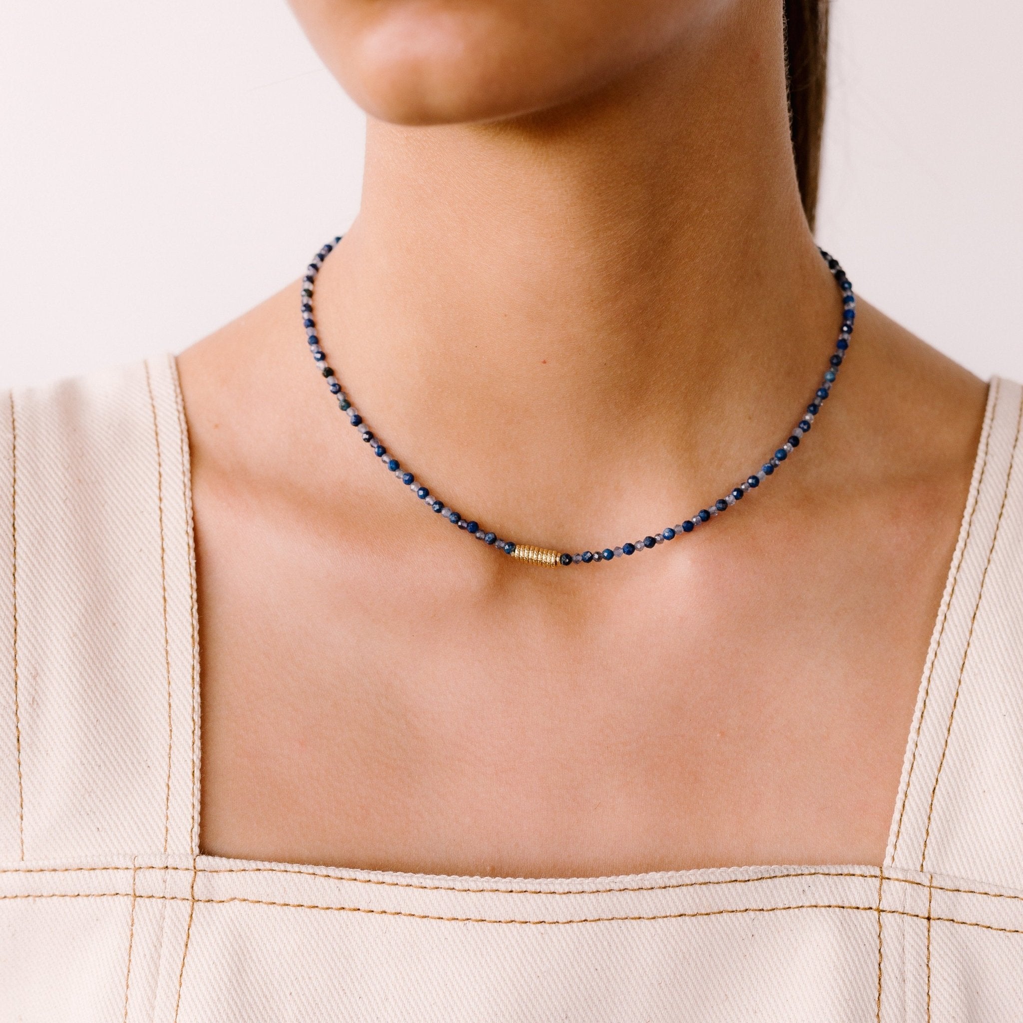 Diana Necklace #1 - Iolite, Lapislazuli & 14K Gold-Filled Necklaces TARBAY