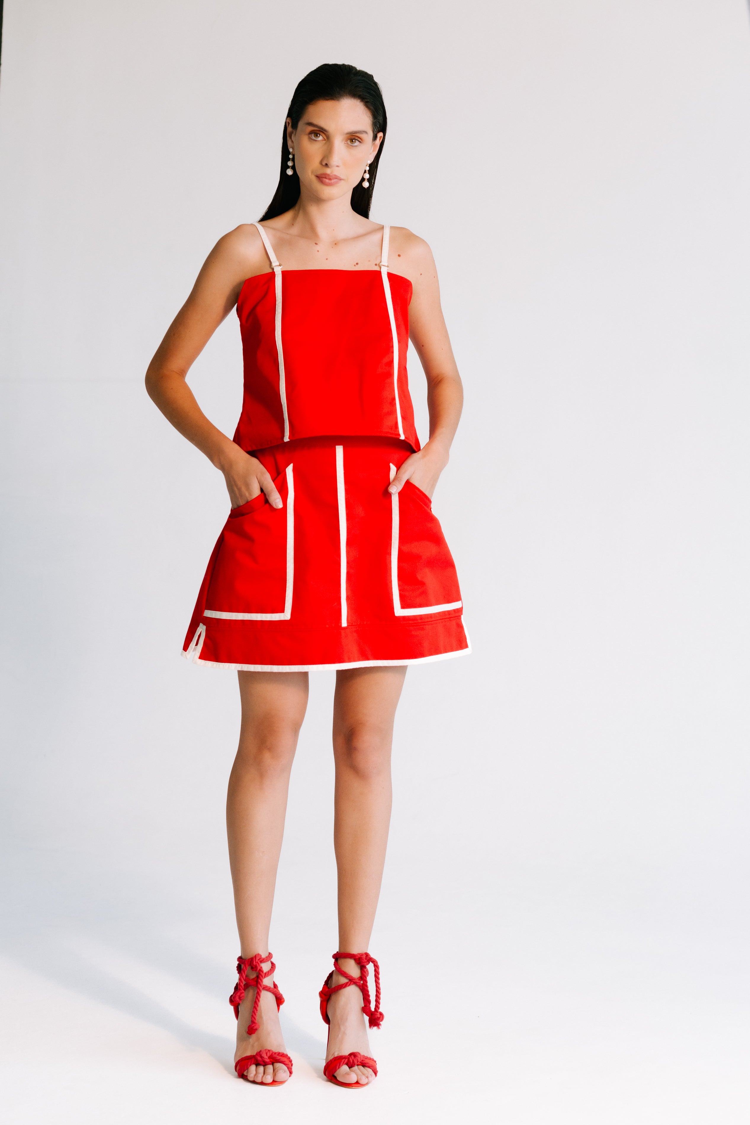 Azahar Skirt - Red Skirts TARBAY   