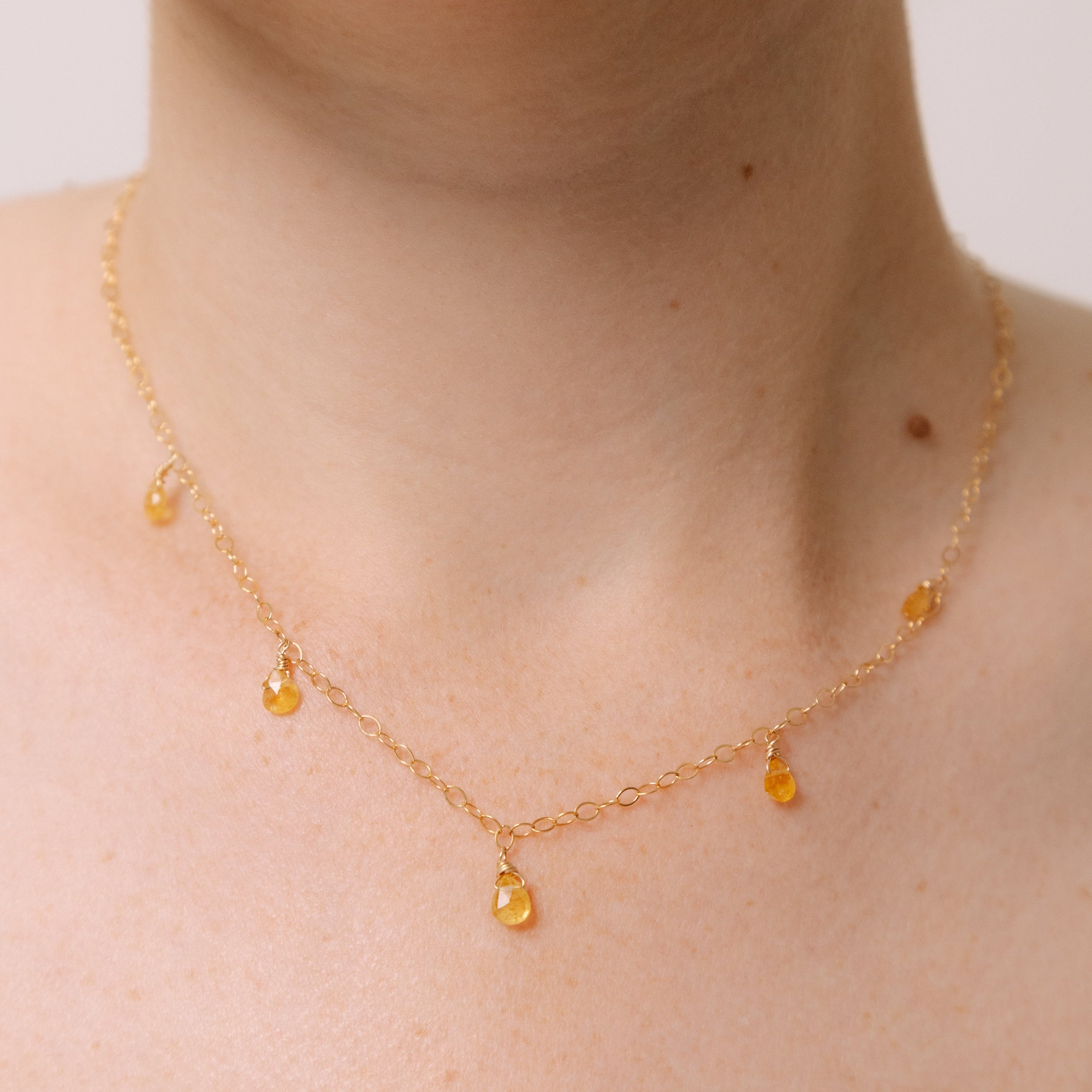 Pensamientos Necklace #2 (48cm) - Sapphire & 14K Gold-Filled Necklaces TARBAY