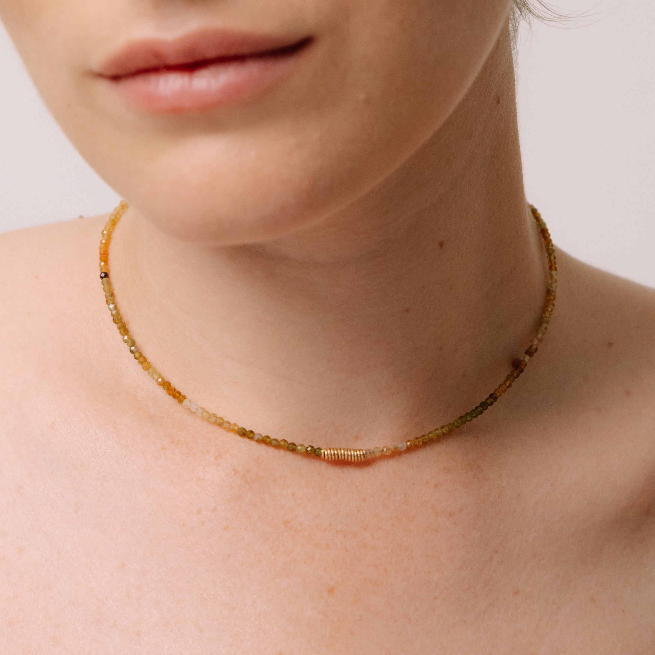 Diana Necklace #1 (45cm) - Tourmaline Gemstone Mix & 14K Gold-Filled Necklaces TARBAY