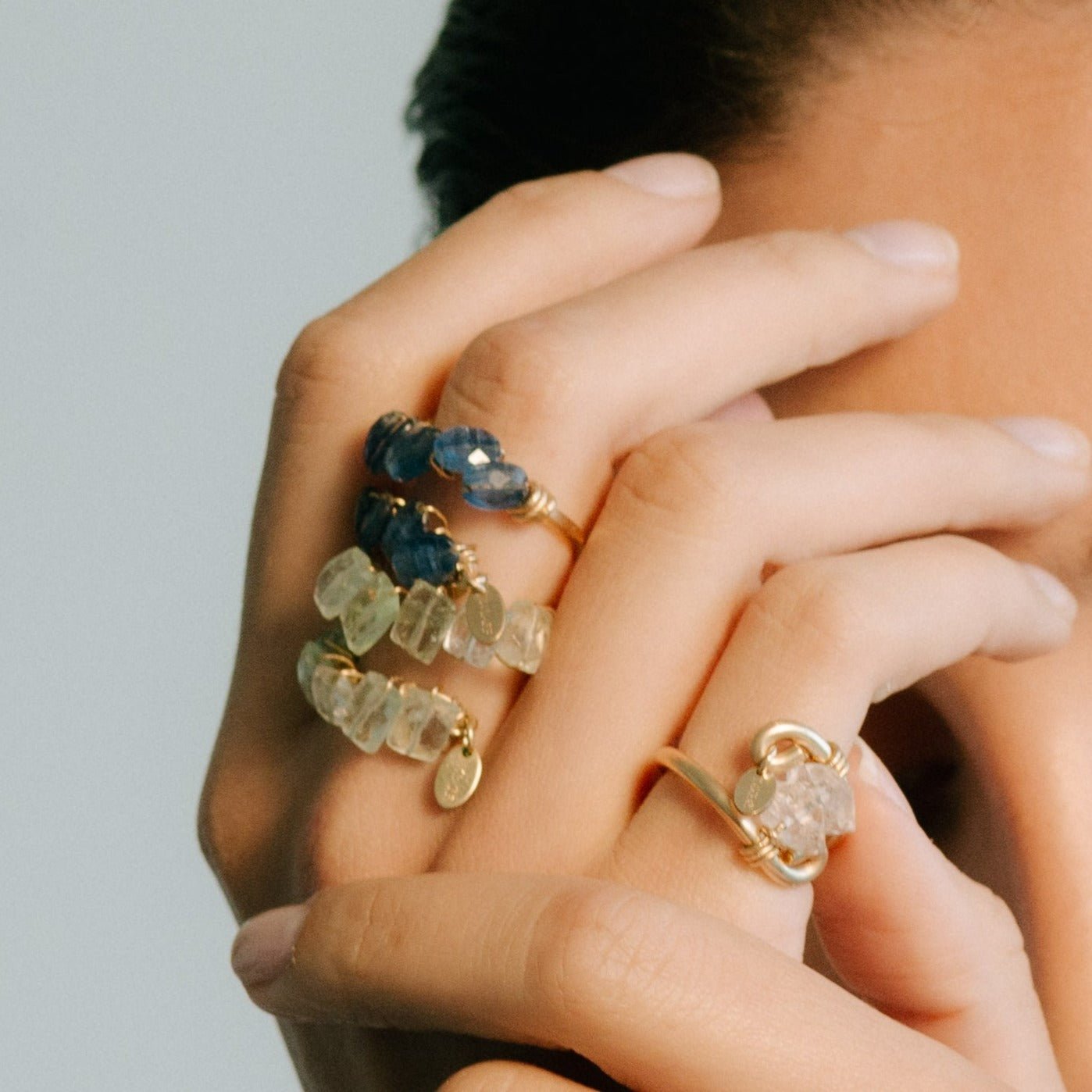 Atargati Adjustable Ring #1 (25mm) - Aquamarine Rings CLASICOS