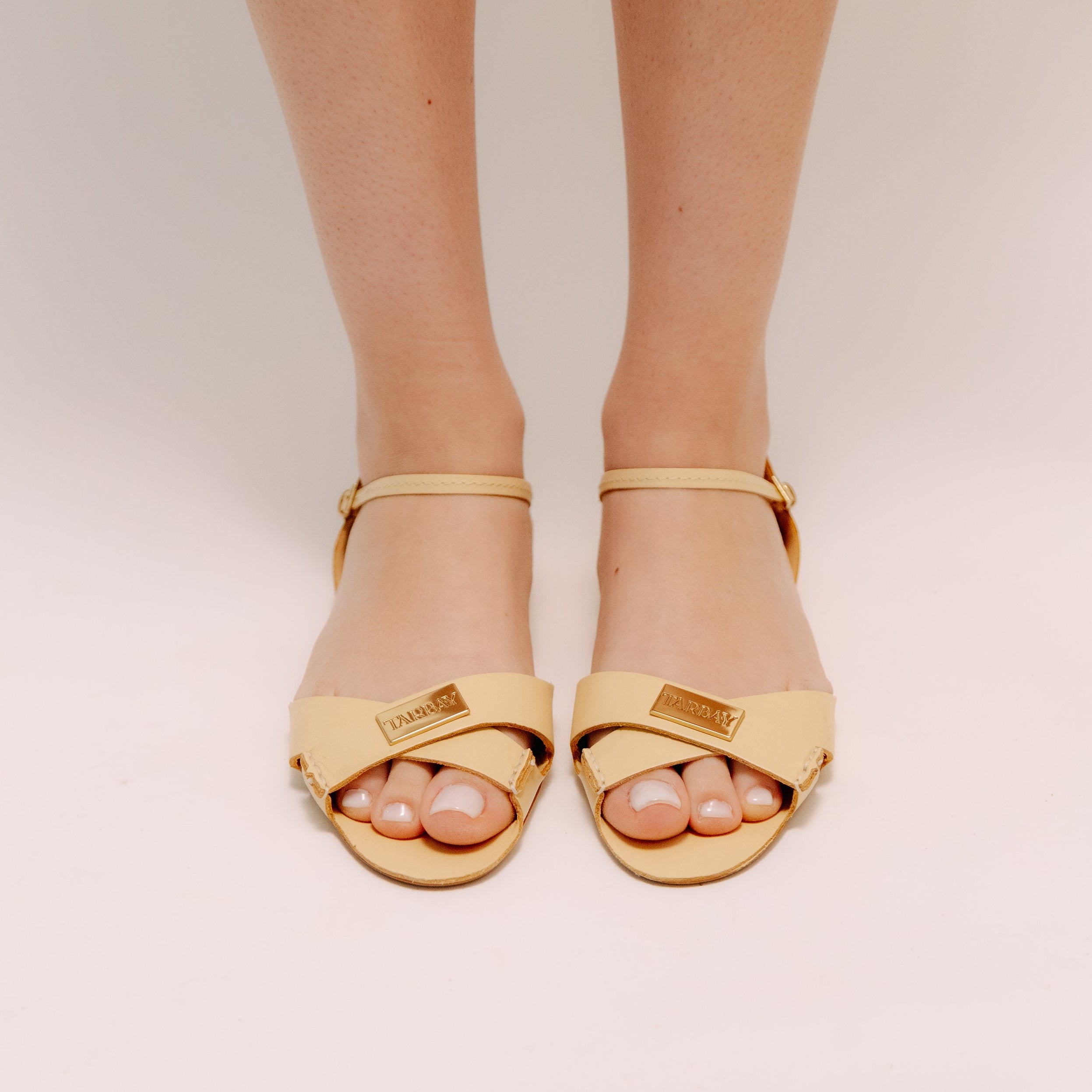 Tajali Leather Sandals - Butter Tajali Flats TARBAY