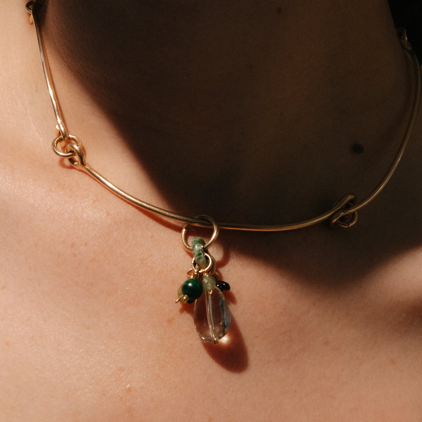 Yuri Pendant #2 (35mm) - Jade, Chrome, Malachite, Amethyst & 14K Gold-Filled Charms TARBAY