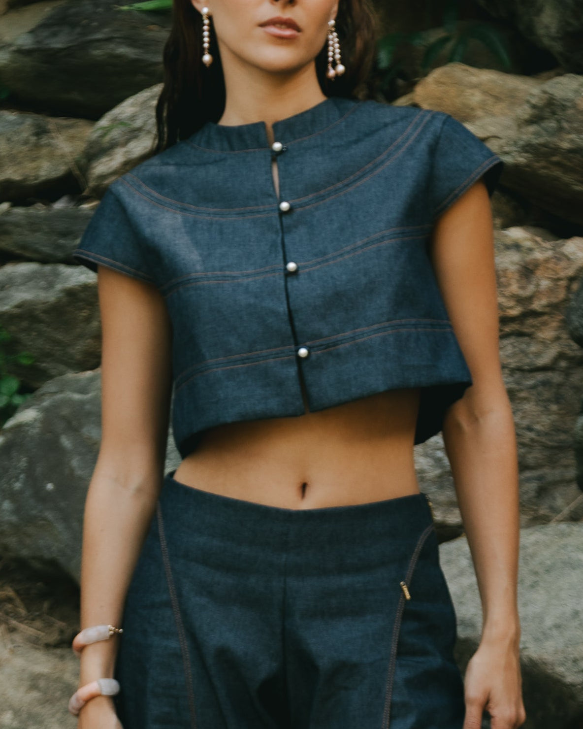 Tiyere Top - Denim Tops TARBAY