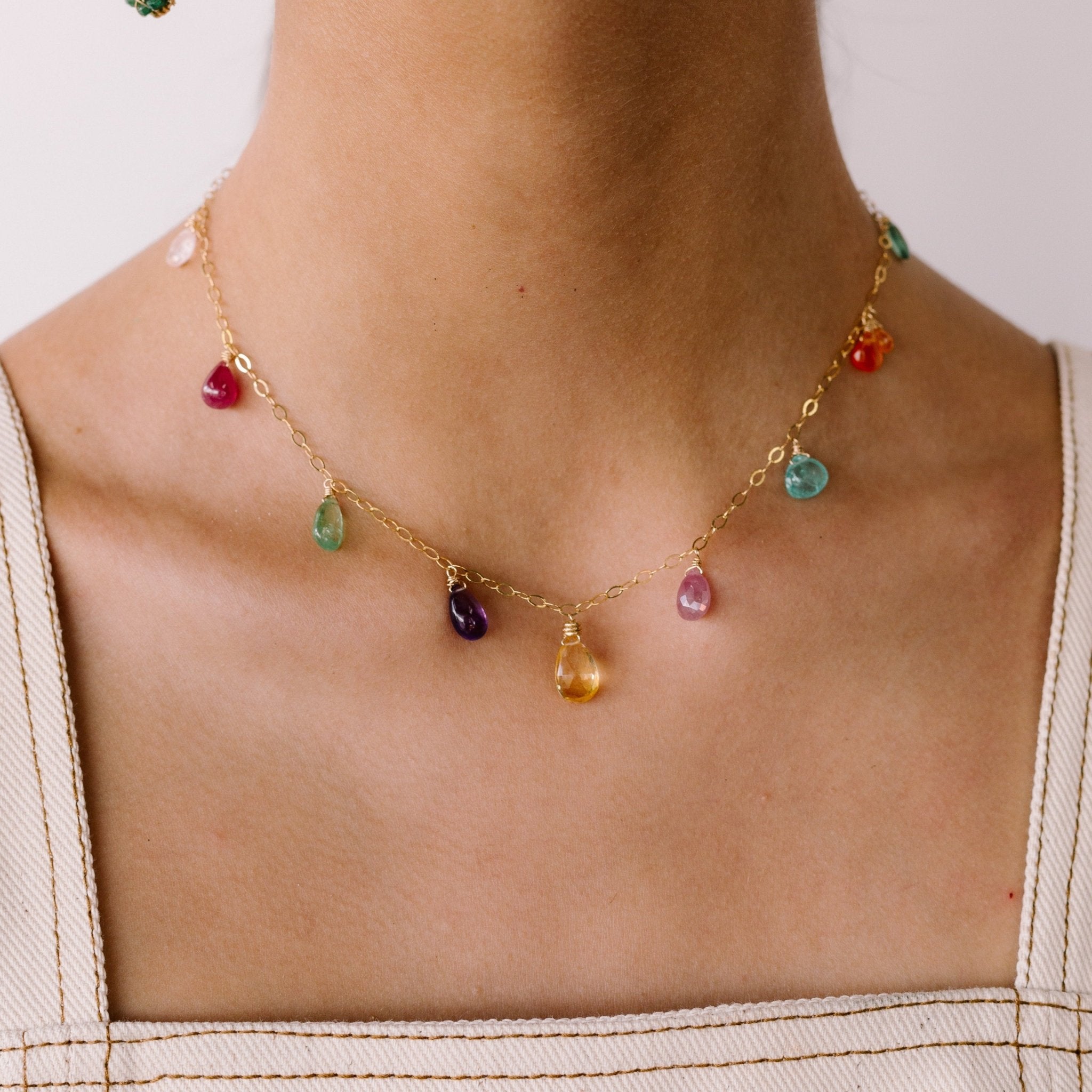 Pensamientos Necklace #2 - Multicolor Mix Gems Necklaces TARBAY
