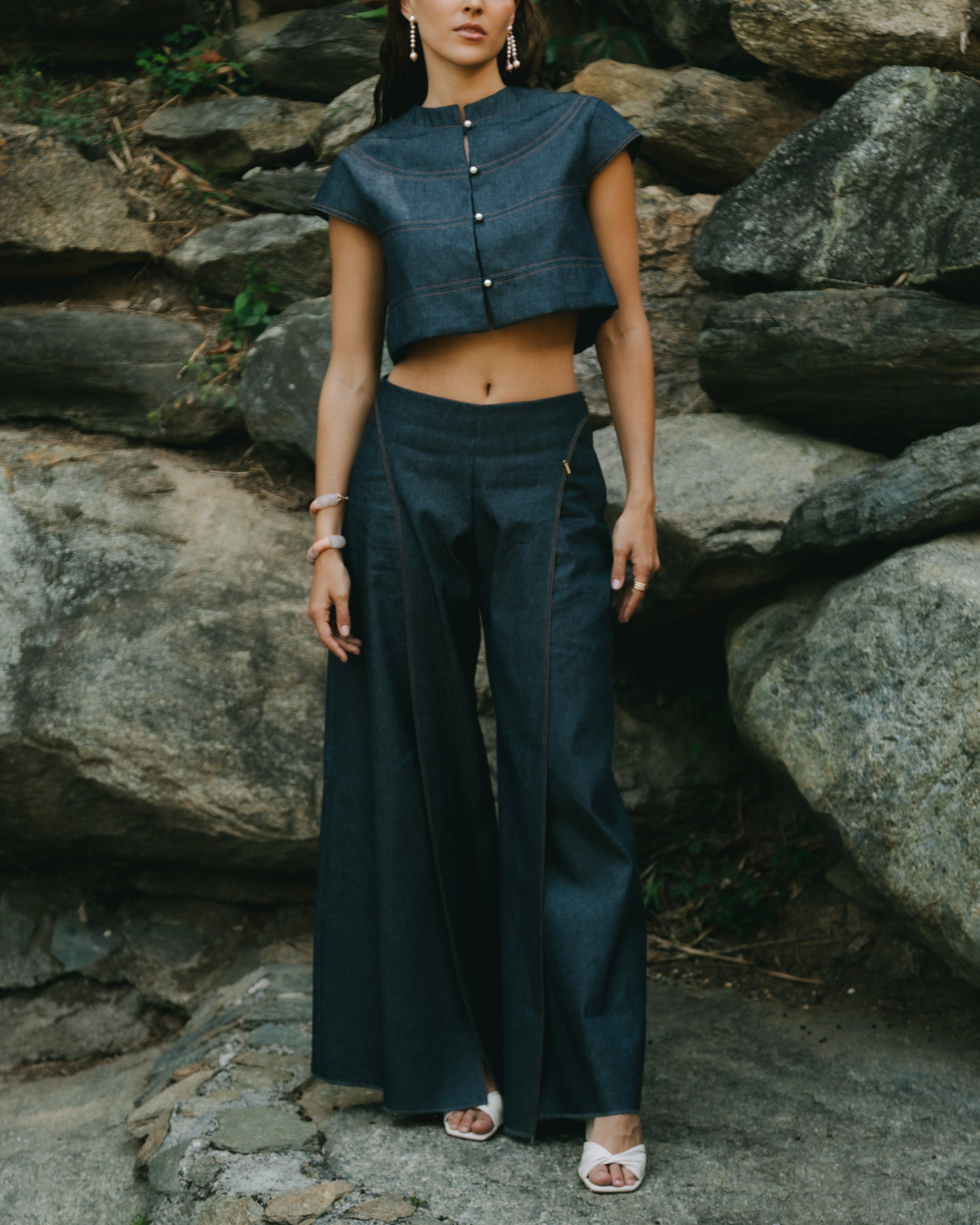 Tiyere Top - Denim Tops TARBAY