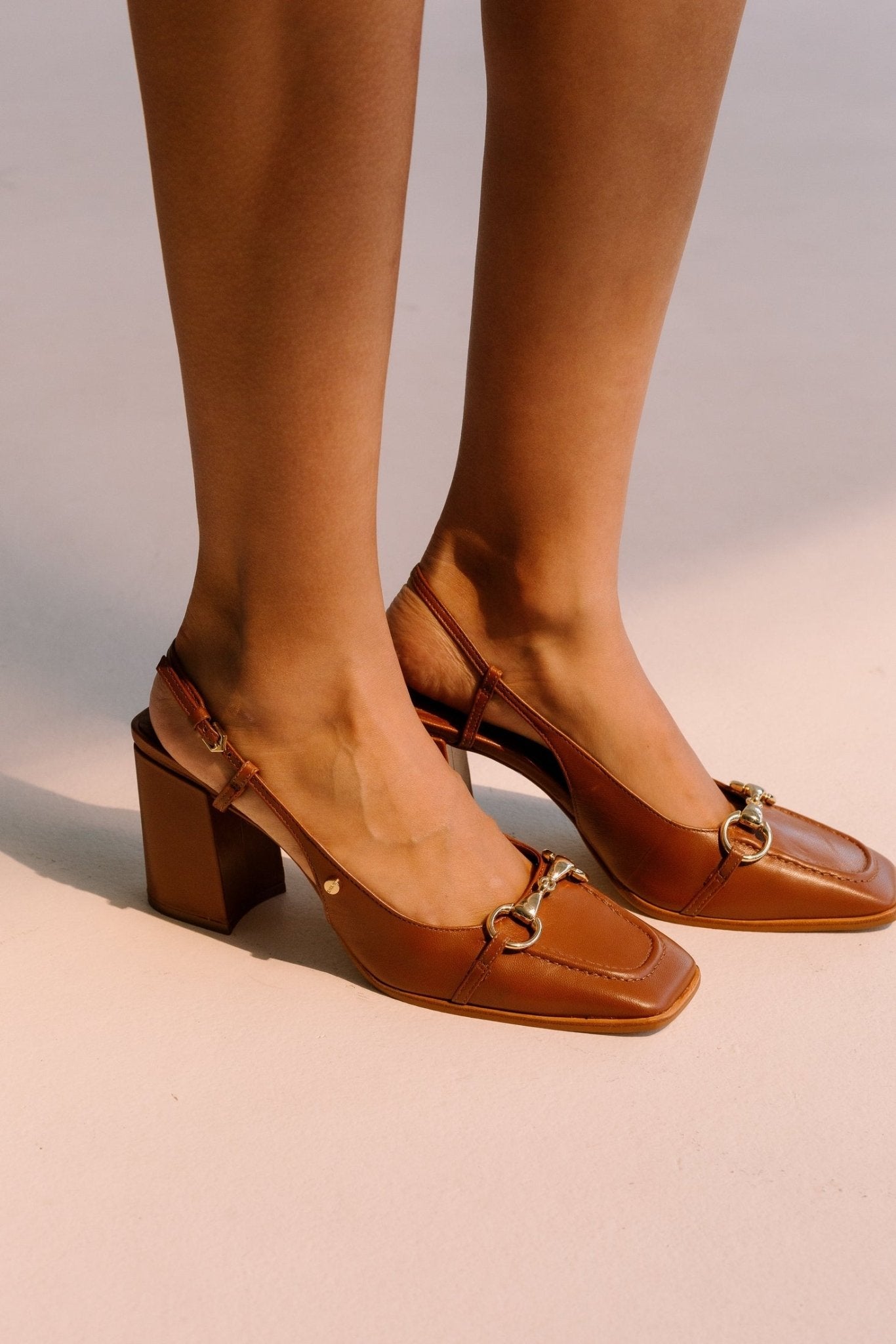 Francesca Sling-Back Pumps - Tan Heels TARBAY