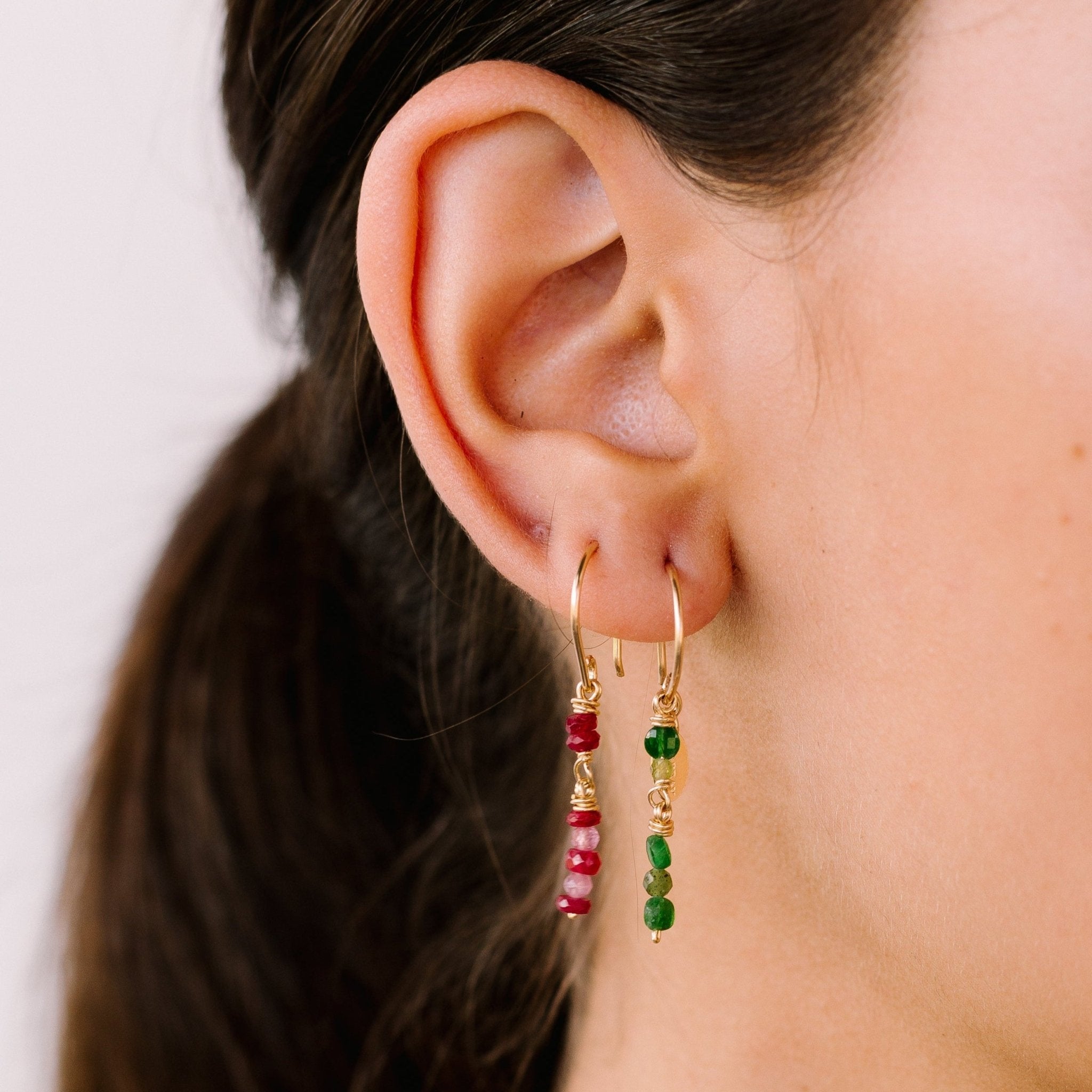 Miranda Earrings #1 - Peridot, Green Quartz & Tourmaline Earrings TARBAY
