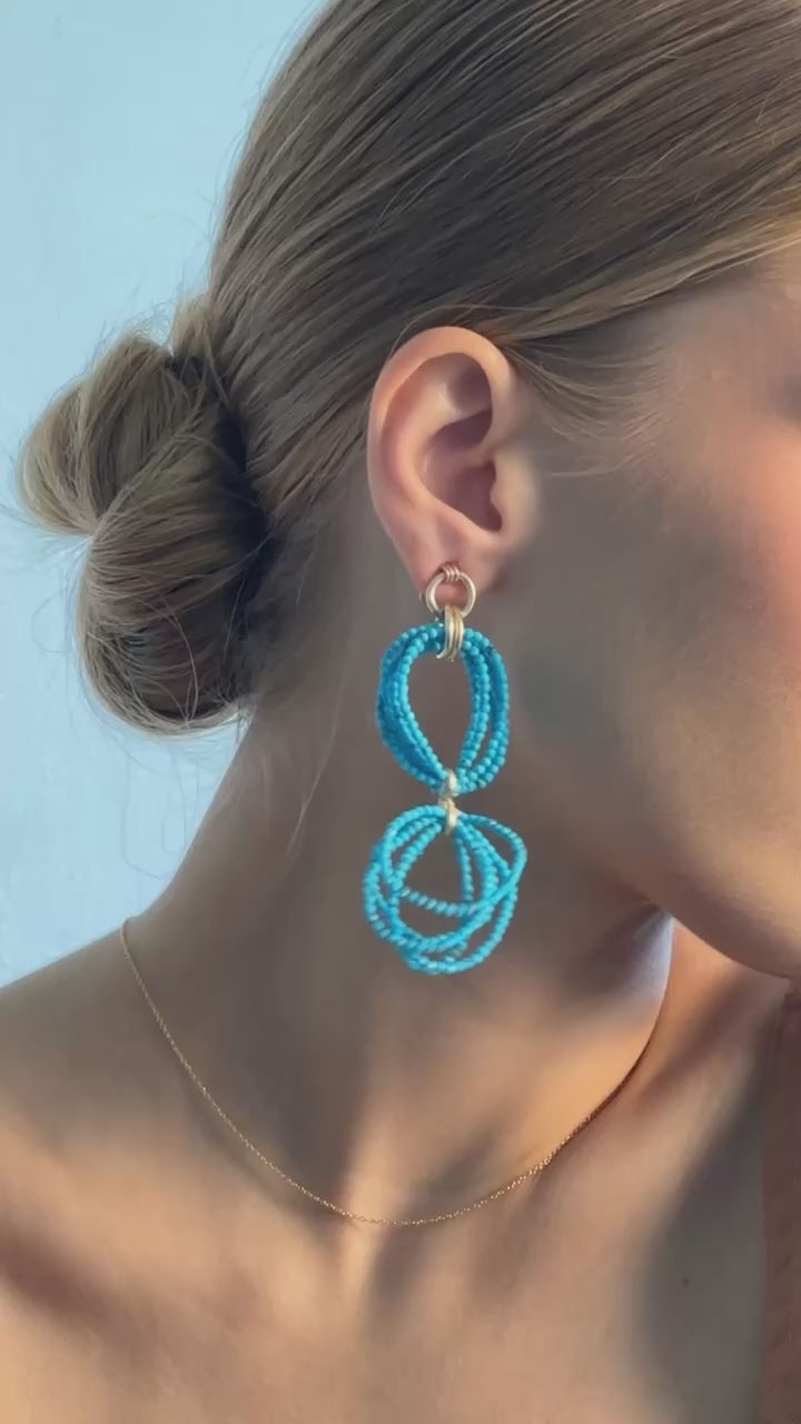Dariana Earrings #2 (70mm) - Turquoise Earrings TARBAY