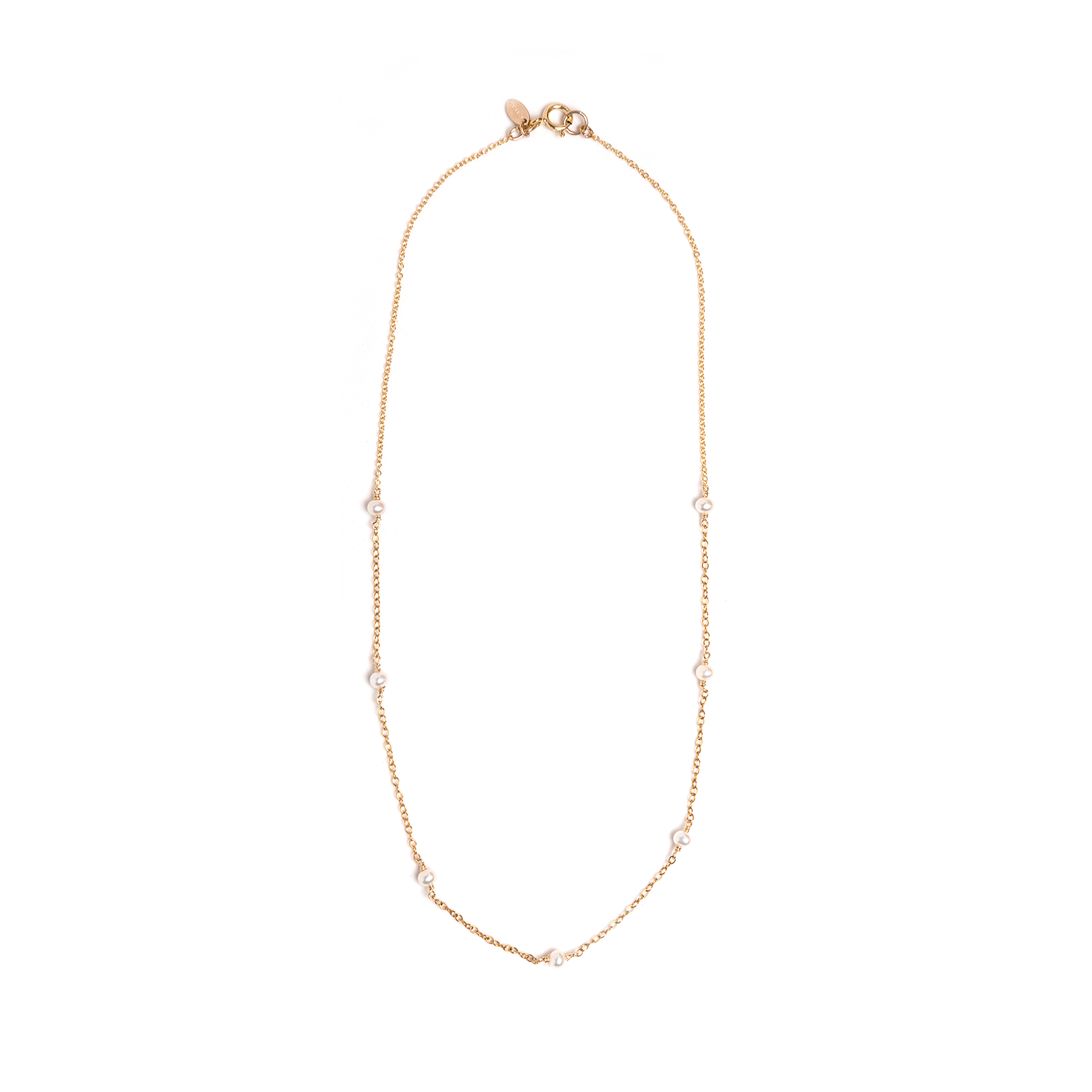 Seven Pearls Chain Necklace (4mm) Necklaces TARBAY