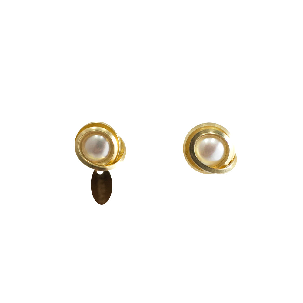 Carmencita Earrings #2 (8mm) - Pearl & Yellow Gold Earrings TARBAY   