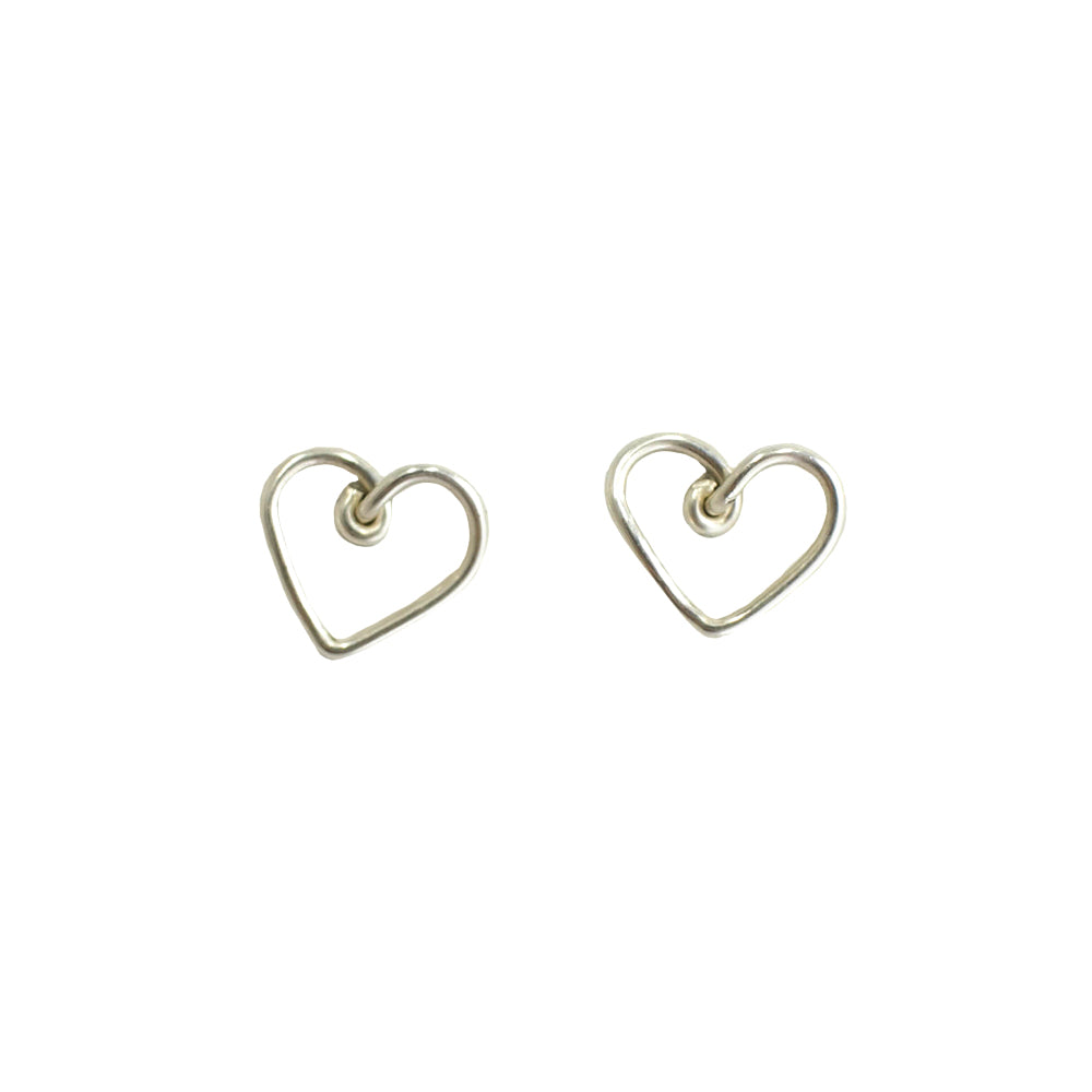 Corazon Stud Earrings (12mm) - Sterling Silver Earrings TARBAY