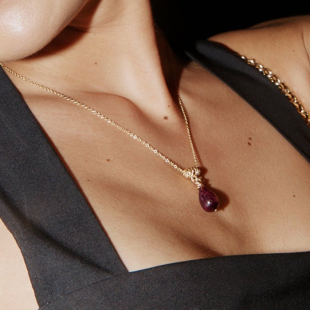 Pergamino Necklace (10mm) - Ruby Necklaces TARBAY
