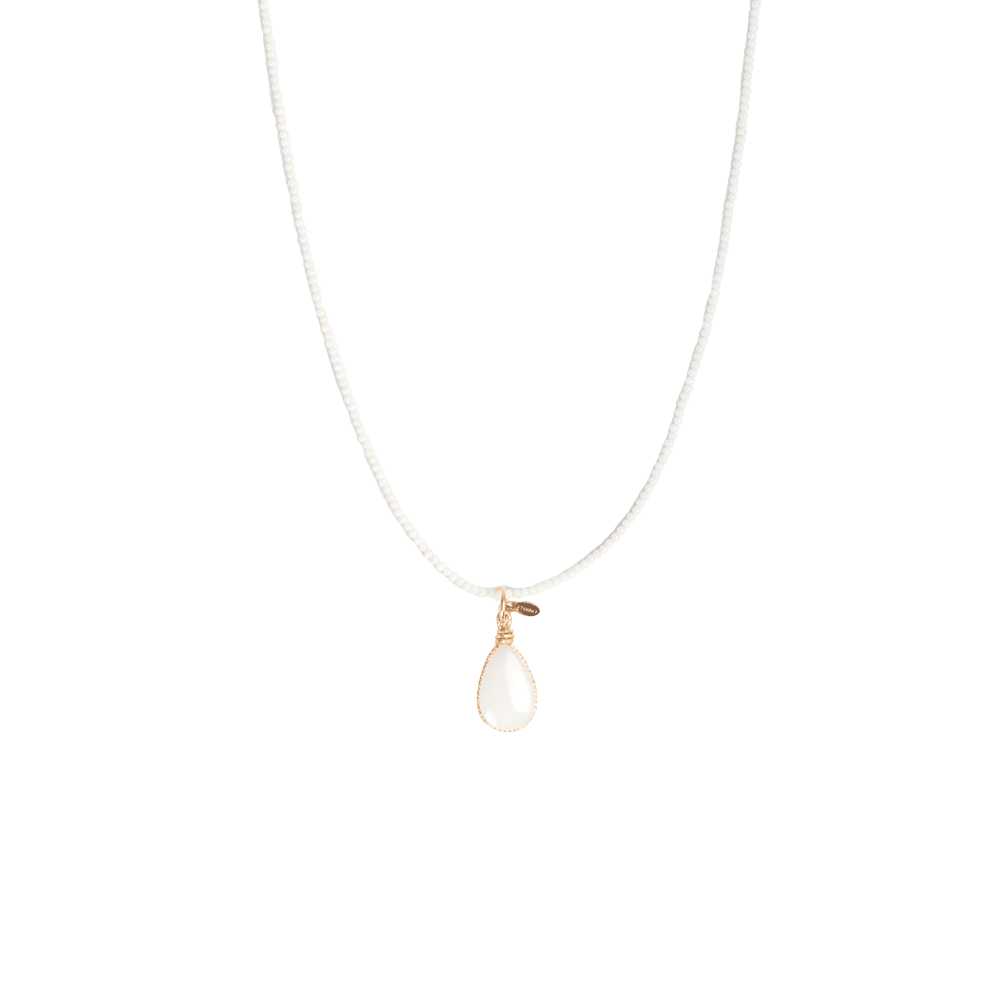 Febe Pendant (25mm)- White Onyx & White Agate Pendants TARBAY