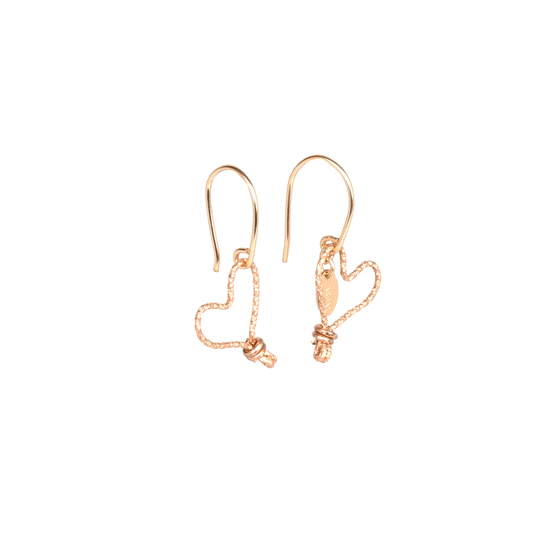 Corazon Julieta Dangle Earrings (14-16mm) - Rose Gold Earrings TARBAY
