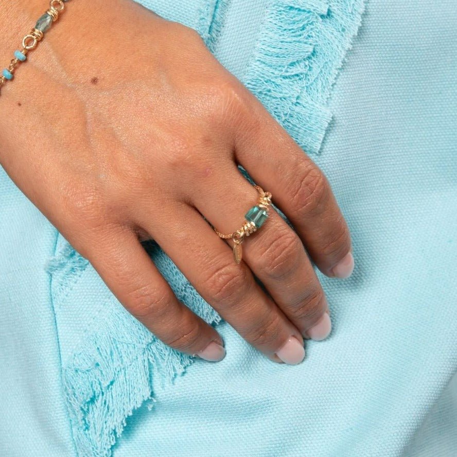 Solitaire Ring #1 (17mm) - Apatite Rings TARBAY