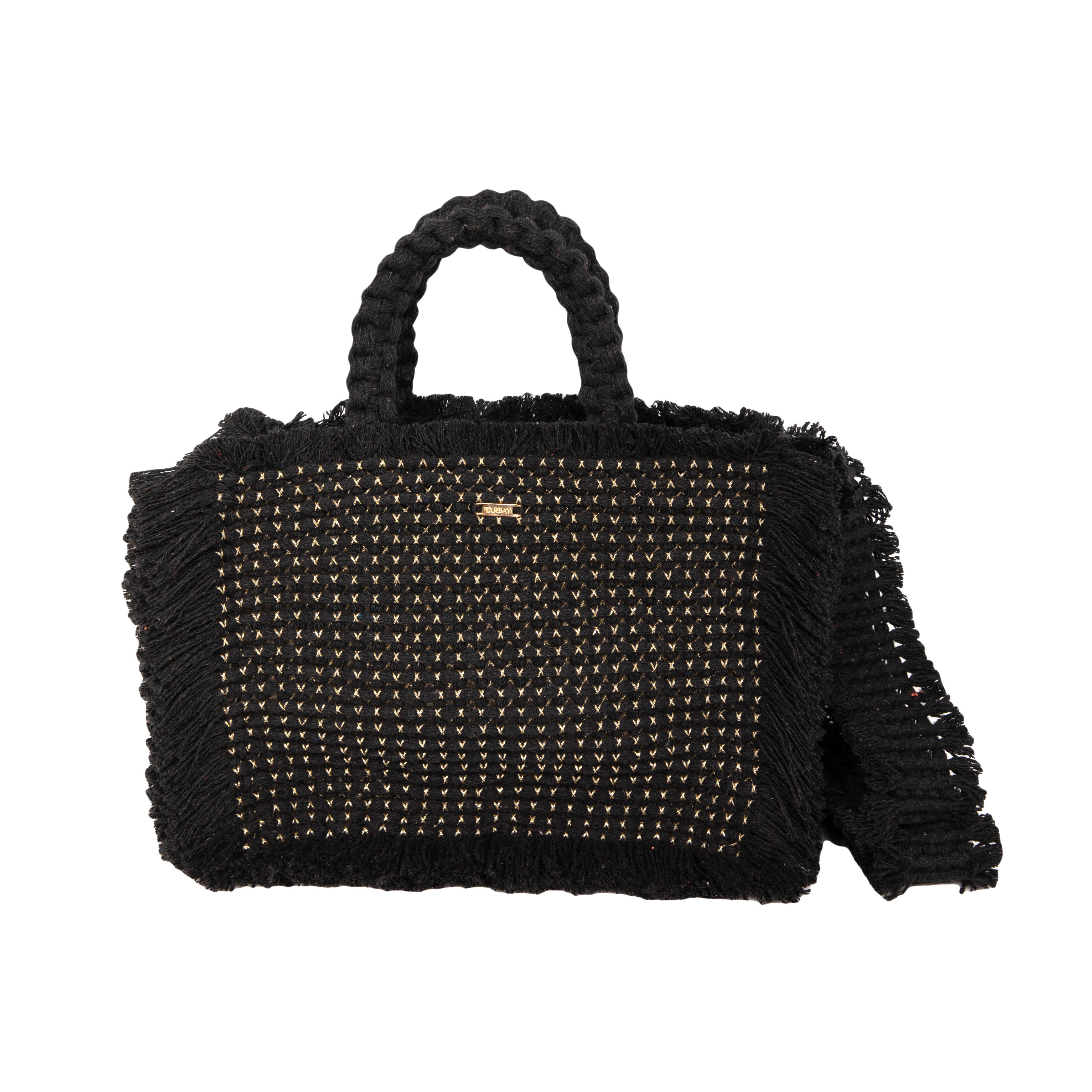 Gossypium Tote Bag Medium - Black Shoulder & Crossbody Bags TARBAY   