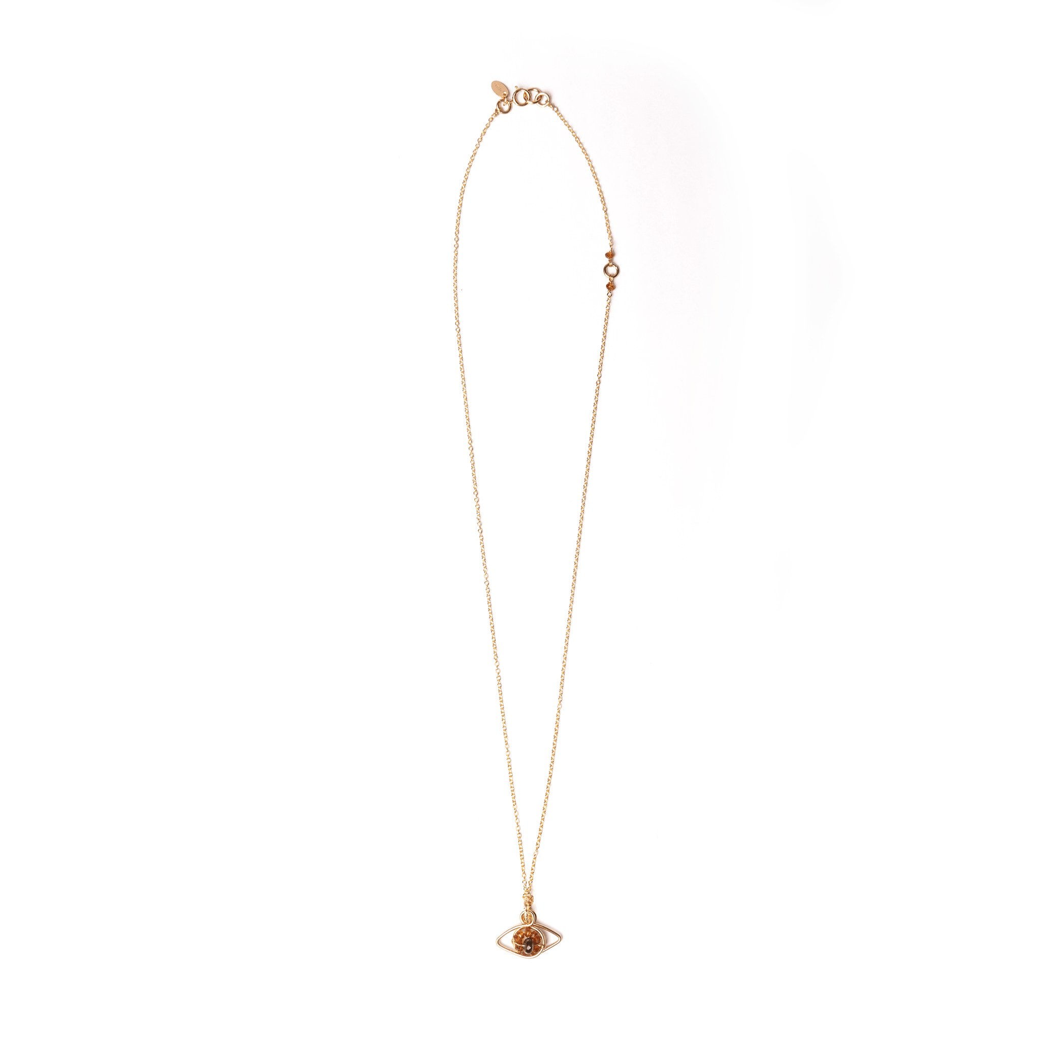 Ojos Pendant with chain (20mm) - Andalusite & Tourmaline Necklaces CLASICOS