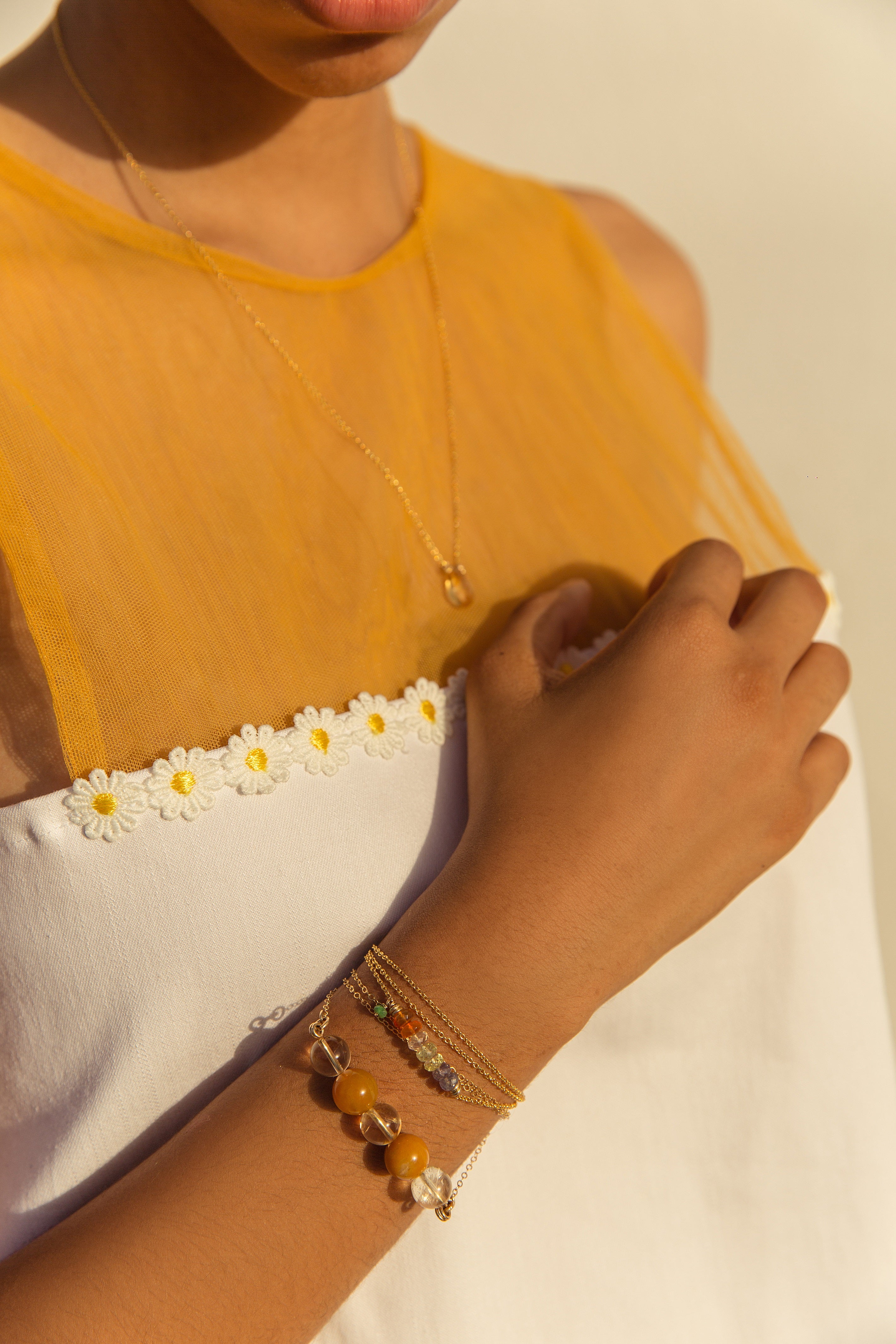 Rosetta Necklace - Yellow Jade & Citrine Necklaces TARBAY   