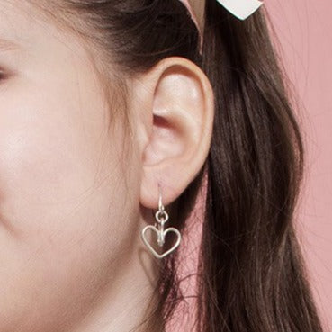 Corazon Dangle Earrings (12mm) - Sterling Silver Earrings TARBAY