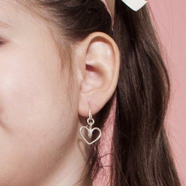 Corazon Dangle Earrings (12mm) - Sterling Silver Earrings CLASICOS