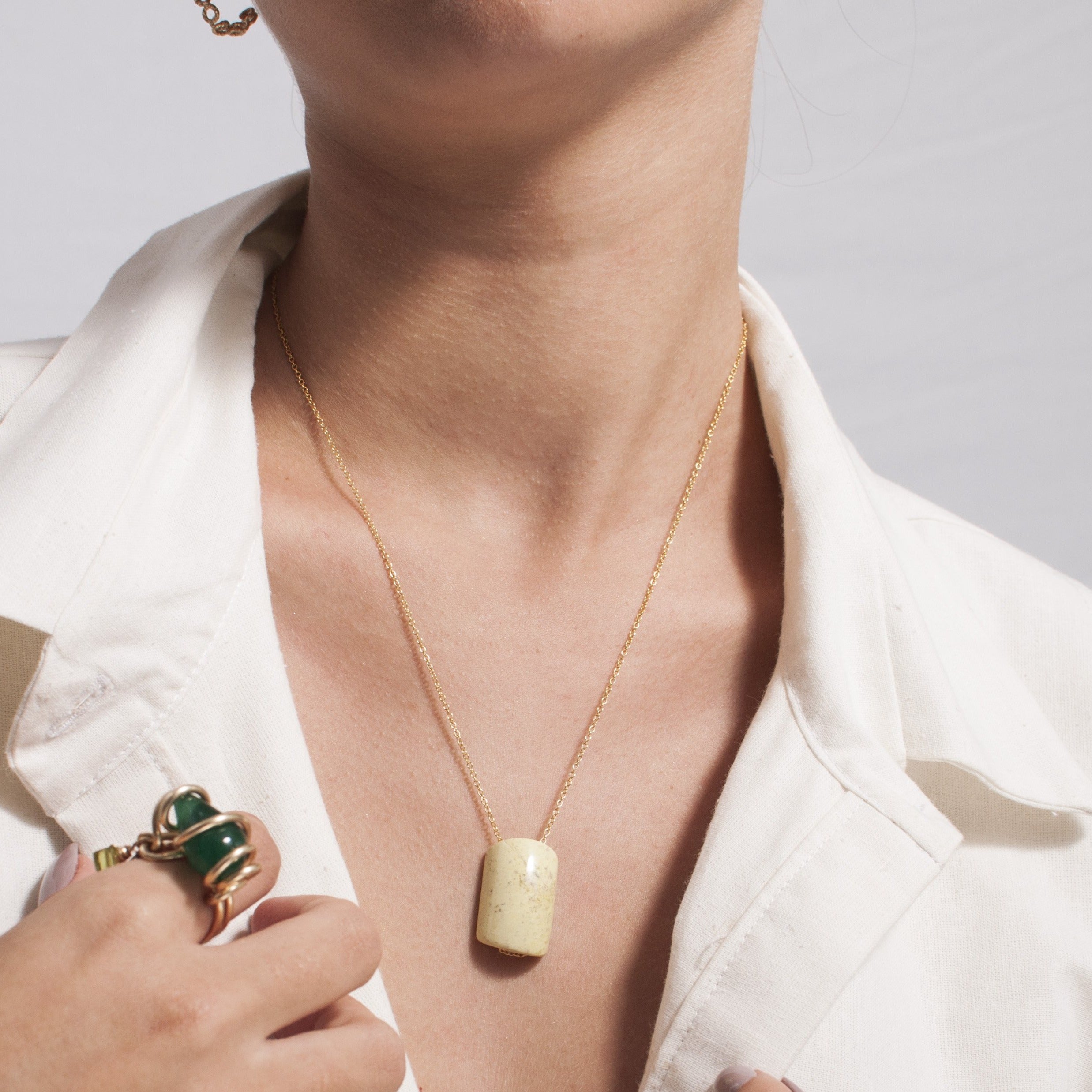 Natasha Pendant with chain - Calcite Pendants TARBAY