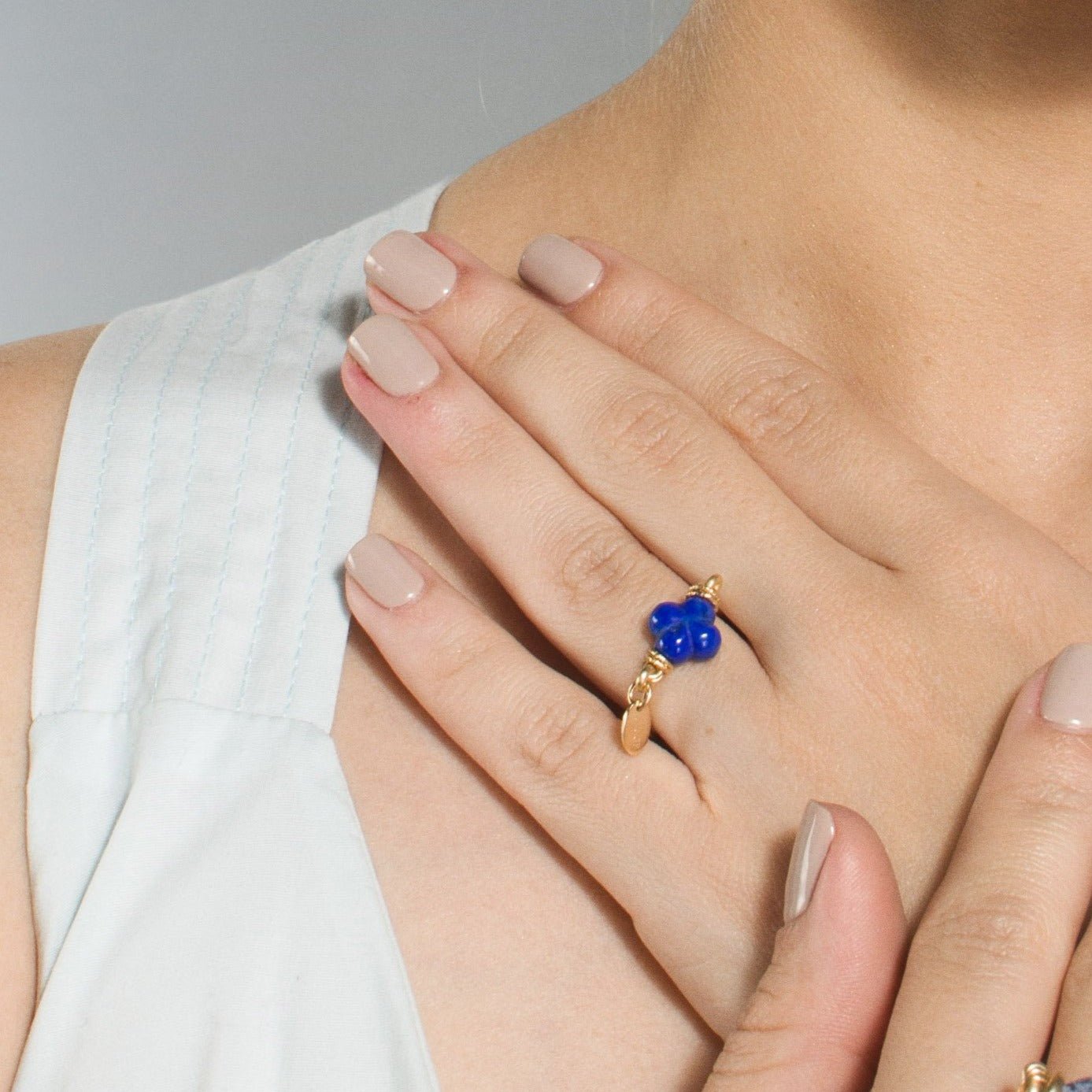 Solitaire Ring #1 (20mm) - Lapis Lazuli Rings TARBAY