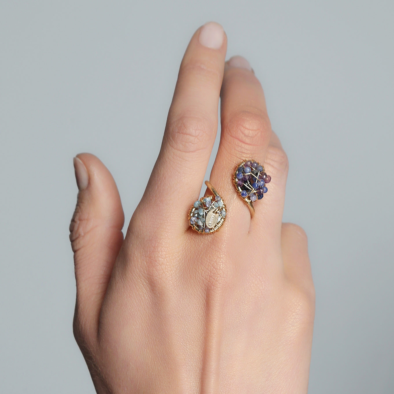 Lucia Adjustable Ring - Mix Blue Gems Rings TARBAY   