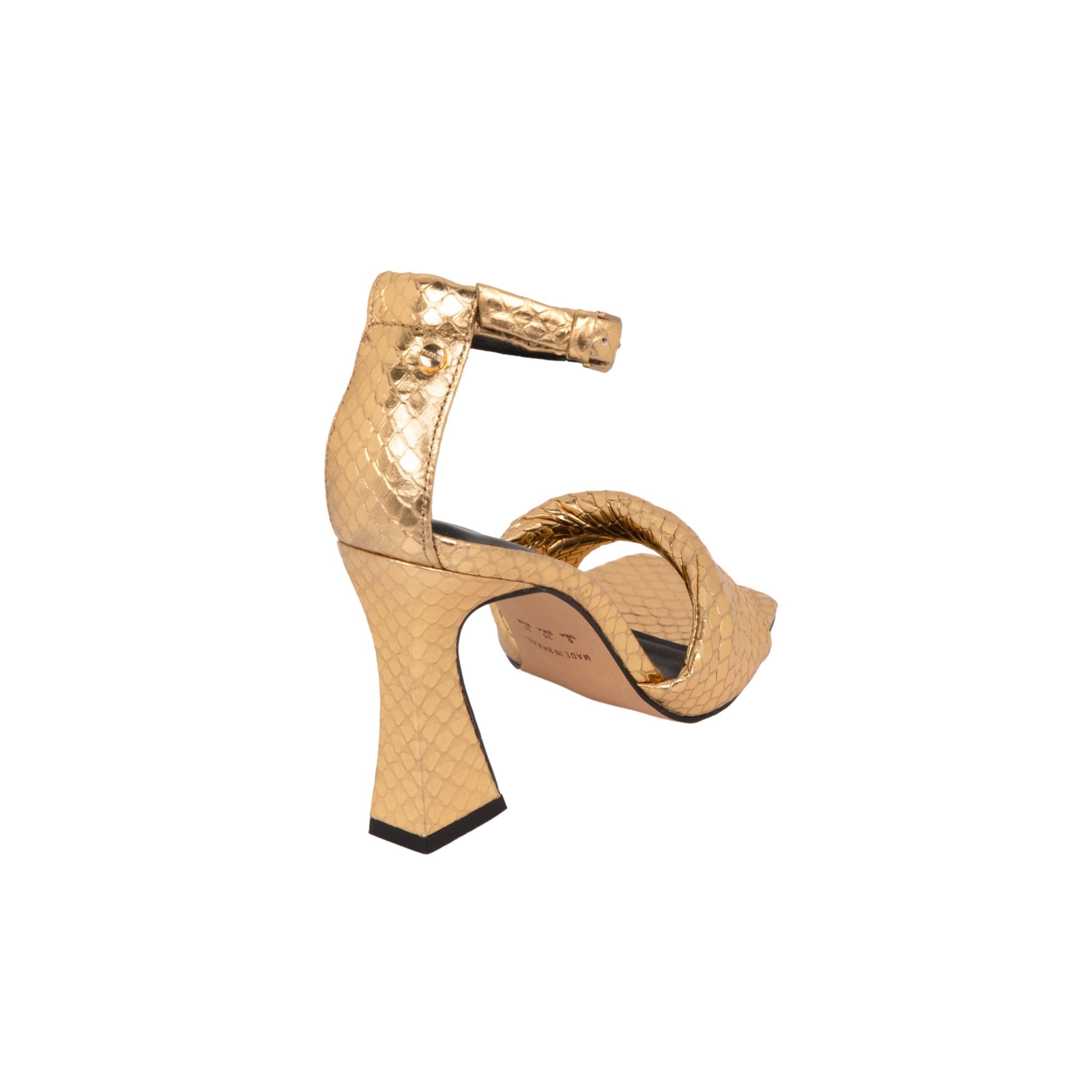 Griselda Sandals - Snake Gold Heels TARBAY