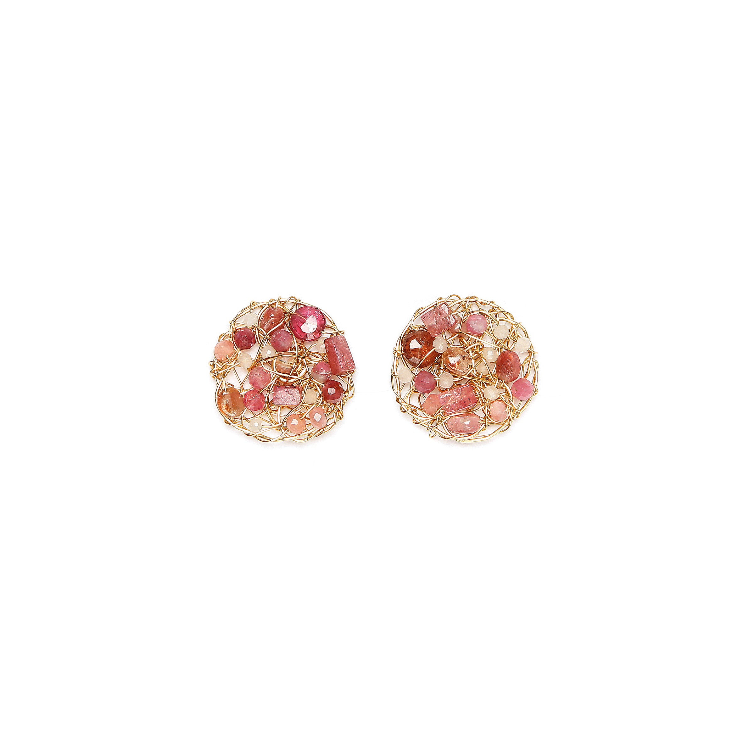 Aura Earrings #1 (20mm) - Mix Rose Gems Earrings TARBAY   