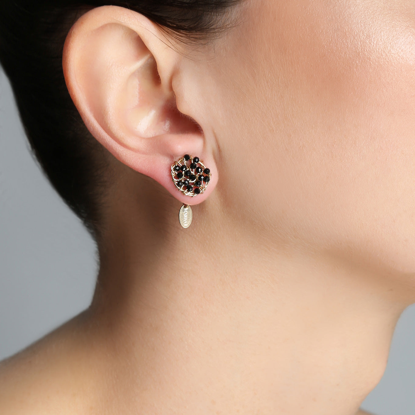 Aura Earrings #1 (10mm) - Black Onyx Earrings TARBAY