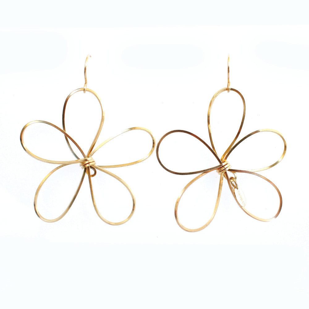 Petalos Exoticos Dangle Earrings (60mm) - Rose Gold Earrings TARBAY   
