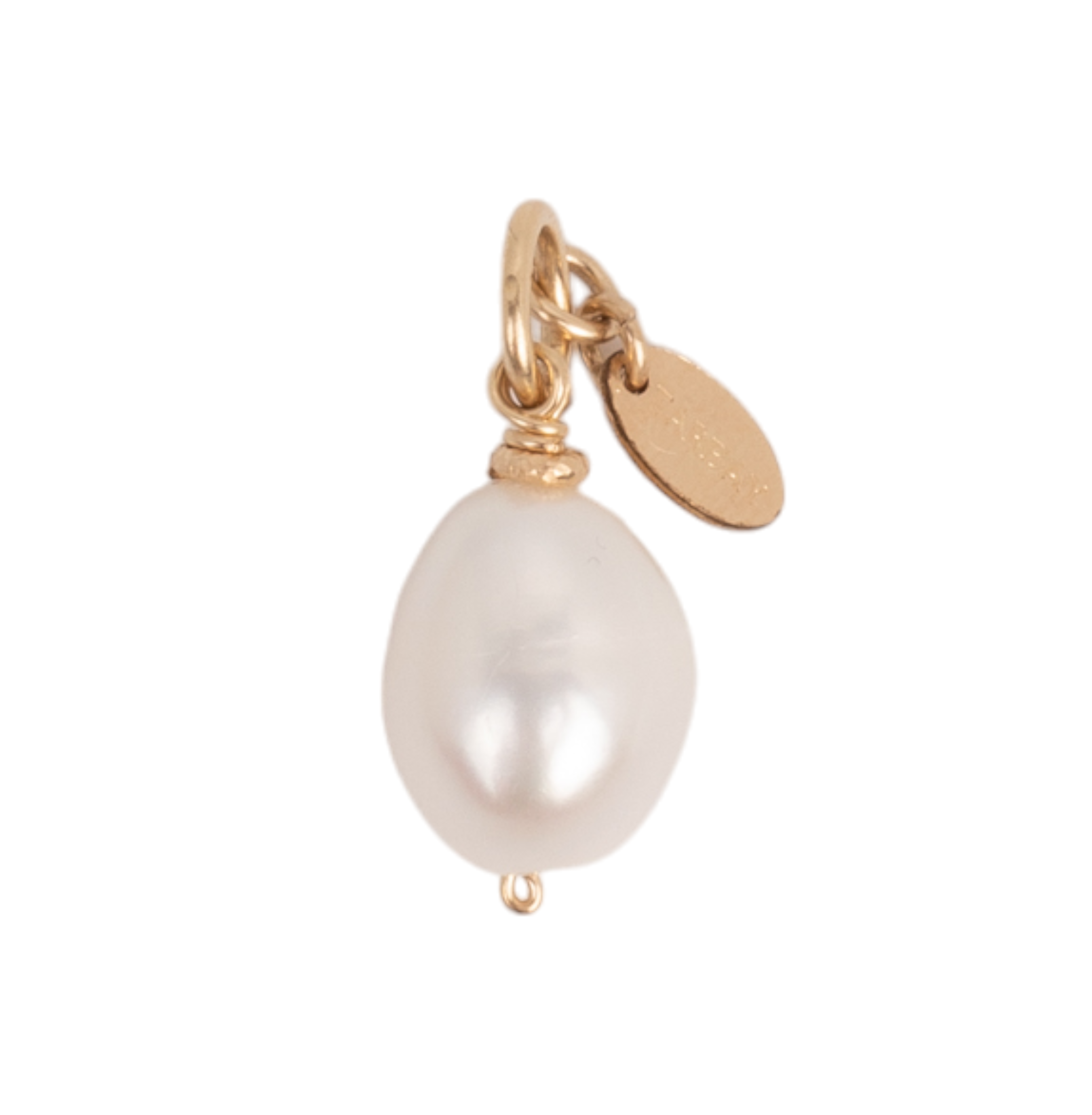 Pearl Charms #2 (10mm) - White Pearl & Yellow Gold Charms TARBAY   