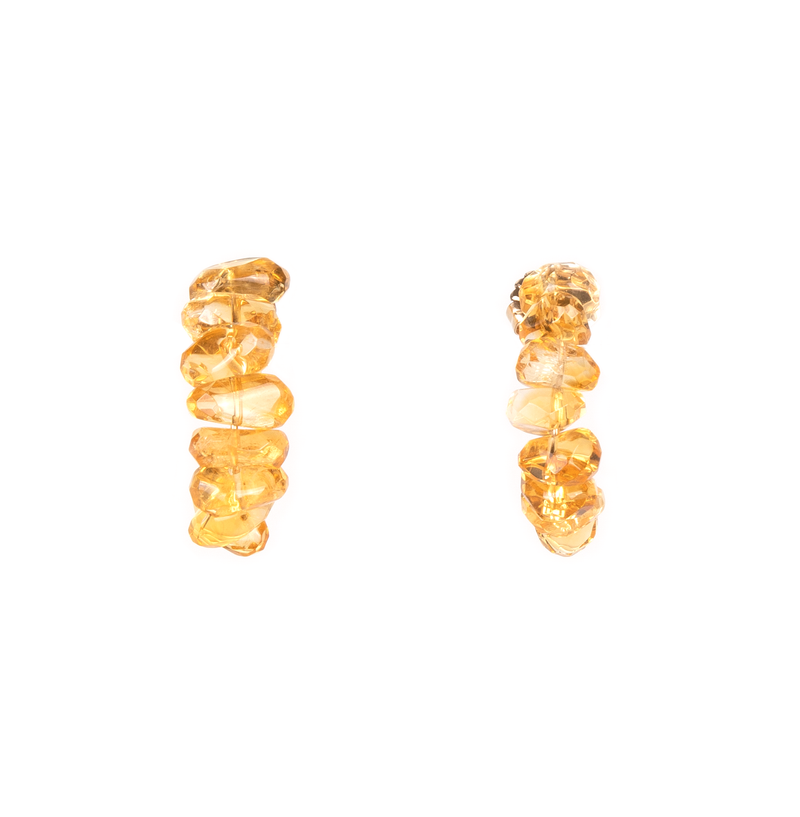 Neith Hoop Earrings #2 (30mm) - Citrine Earrings TARBAY   
