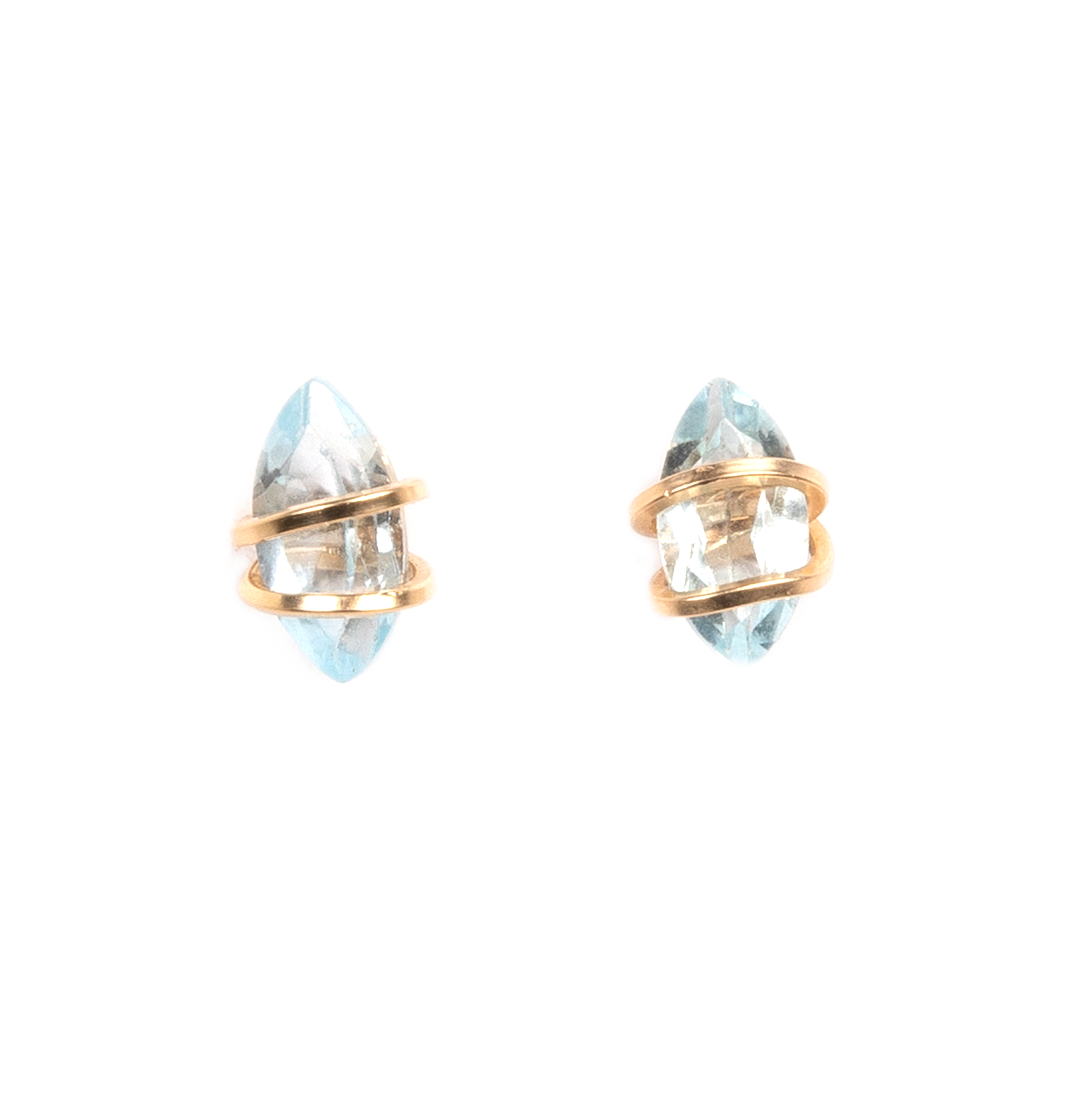 Domenica Earrings #2 (10mm) - Aquamarine Earrings TARBAY   