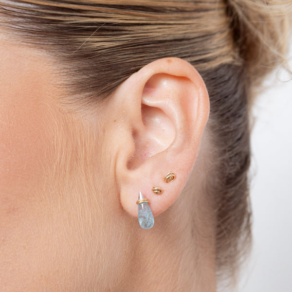Ginevra Earrings #1 (8mm) - Aquamarine Earrings TARBAY   