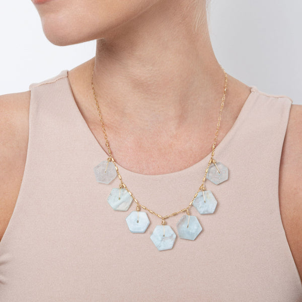Niza Necklace #2 - Aquamarine Necklaces TARBAY   