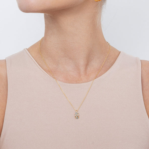 Domenica Necklace #1 (12mm) - Aquamarine Necklaces TARBAY   
