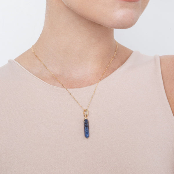 Solitario Necklace #1 (40mm) - Lapis lazuli Necklaces TARBAY   