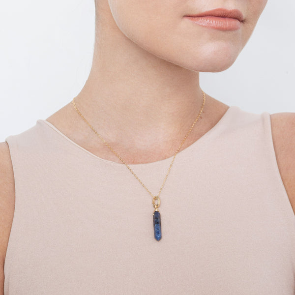 Solitario Necklace #1 (40mm) - Lapis lazuli Necklaces TARBAY   