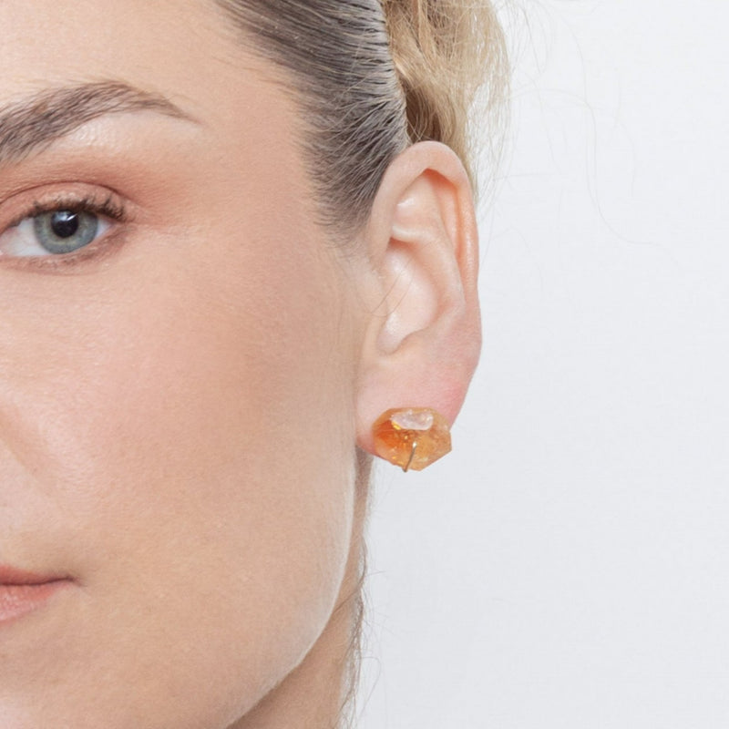 Gyros Earrings #1 (15mm) - Citrine Earrings TARBAY   