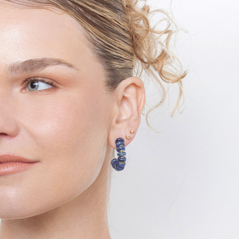 Acerola Hoop Earrings #1 (30mm) - Kyanite Earrings TARBAY   