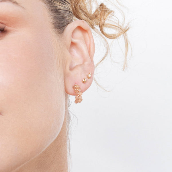 Cleopatra Hoop Earrings #1 (10mm) - Moon Stone Earrings TARBAY   