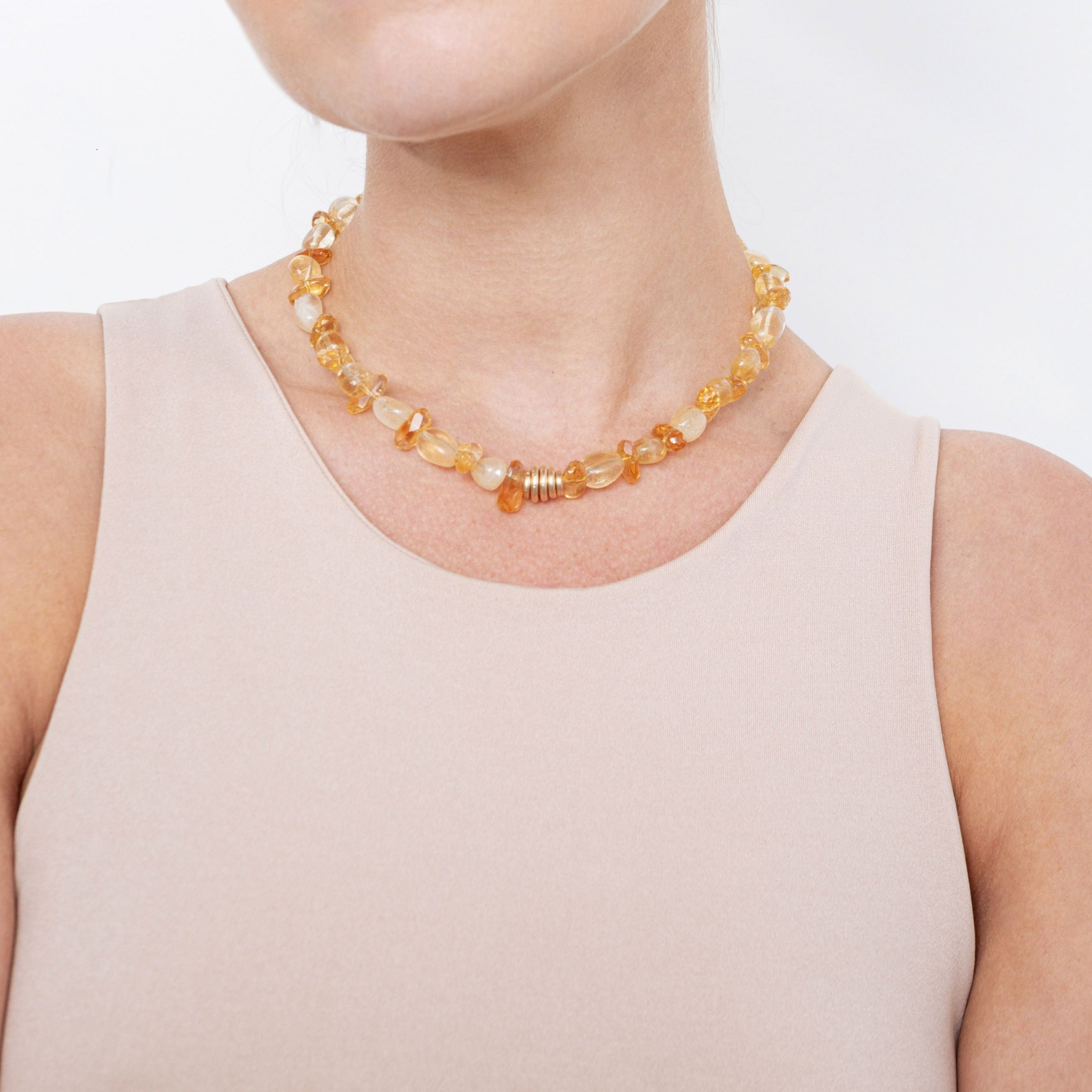 Diana Necklace #2 (45cm) - Citrine Necklaces TARBAY