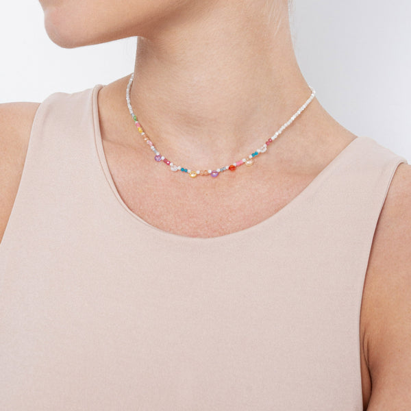 Cotula Necklace #4 - Moon Stone, Apatite, Rhodochrosite, Tourmaline, Nacre, Carnelian, Aquamarine Necklaces TARBAY   