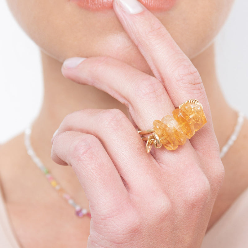 Kleidia Ring #1 (25mm) - Citrine Rings TARBAY   
