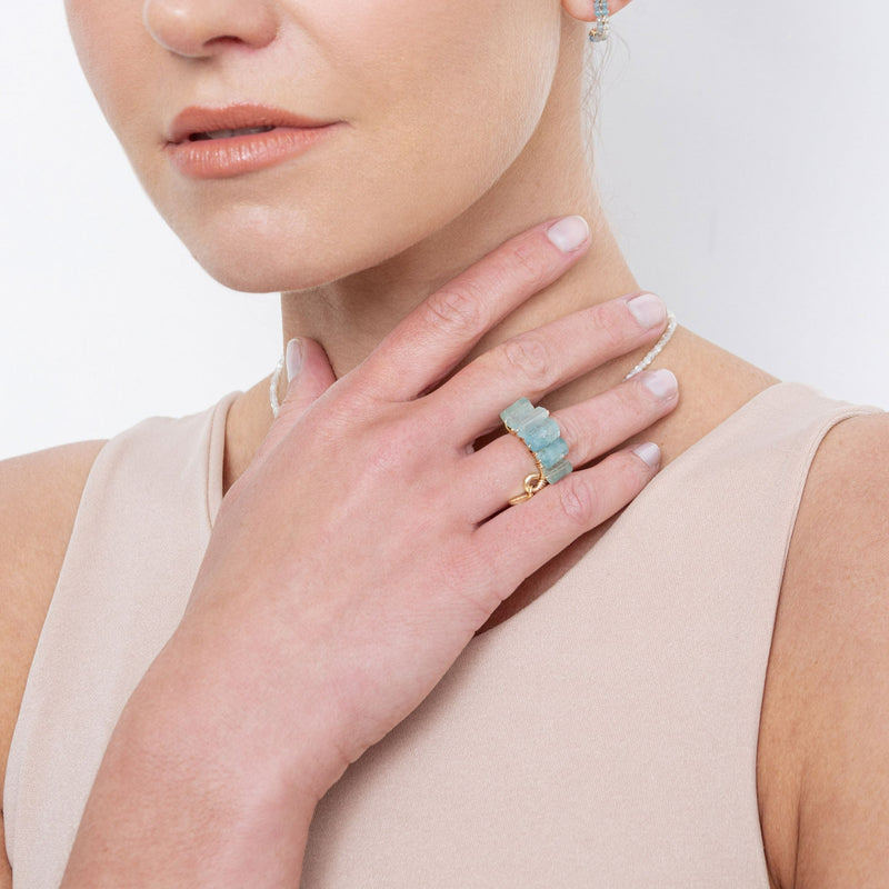Diana Ring #1 (25mm) - Aquamarine Rings TARBAY   
