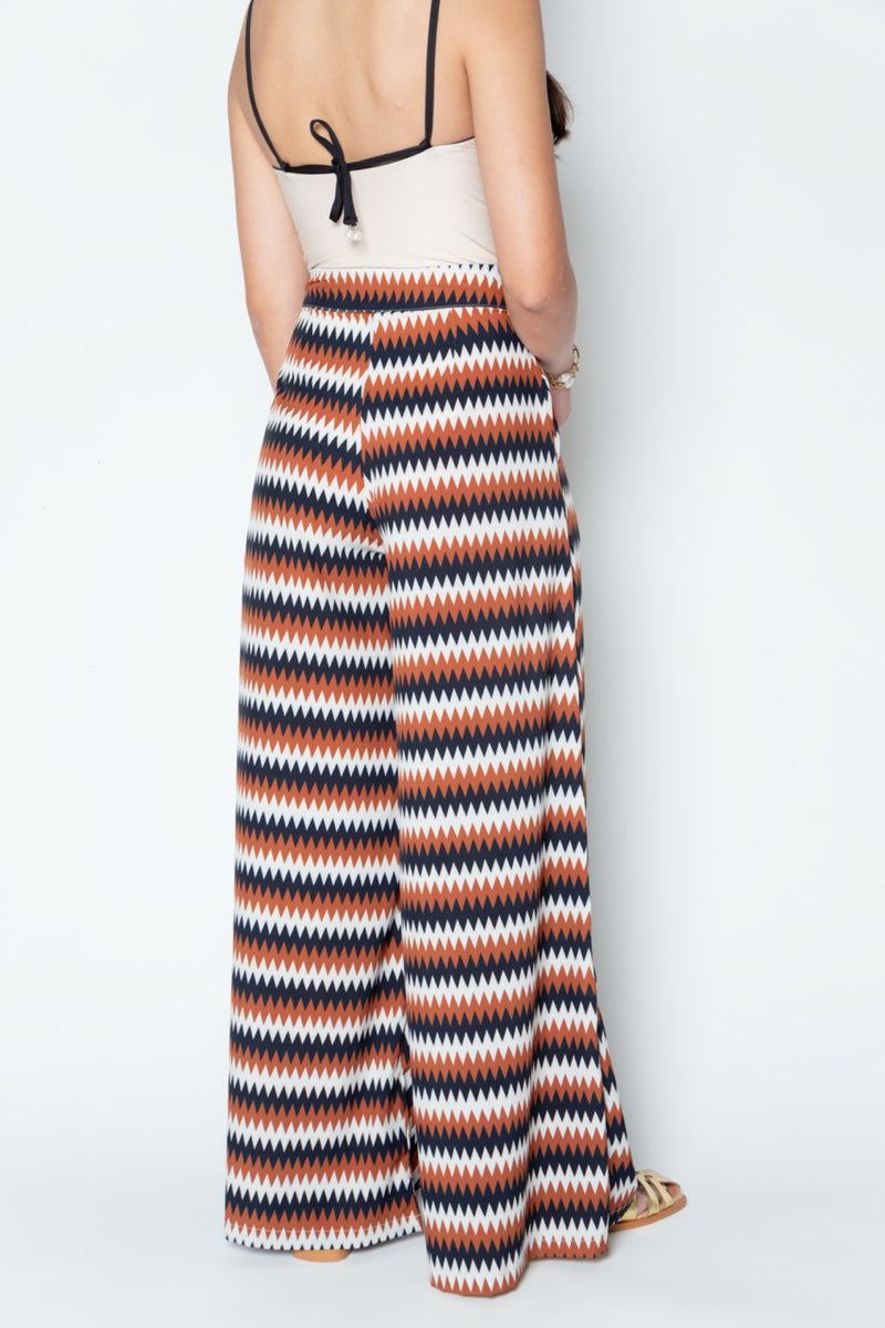 Clio Pants - Blue, Brown & White Pants TARBAY   